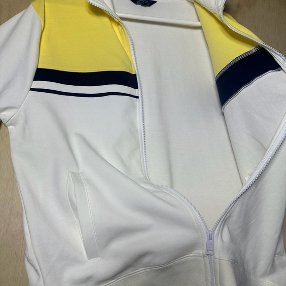 Ben Sherman Colorblock Tricot Track Jacket Snow White Medium Full Zipper - Picture 10 of 13